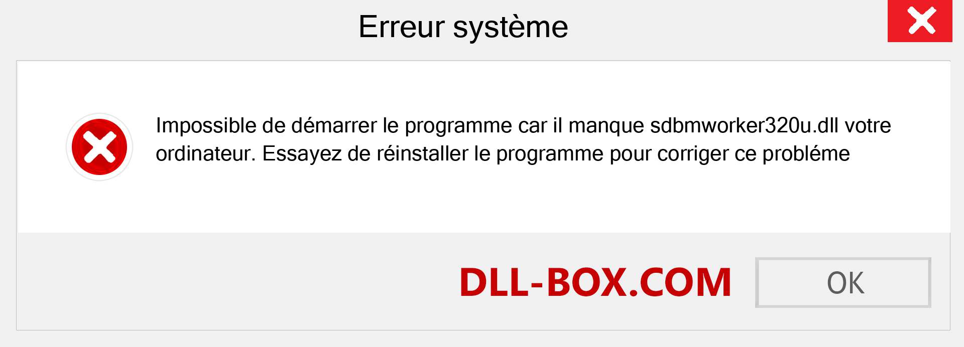 Le fichier sdbmworker320u.dll est manquant ?. Télécharger pour Windows 7, 8, 10 - Correction de l'erreur manquante sdbmworker320u dll sur Windows, photos, images